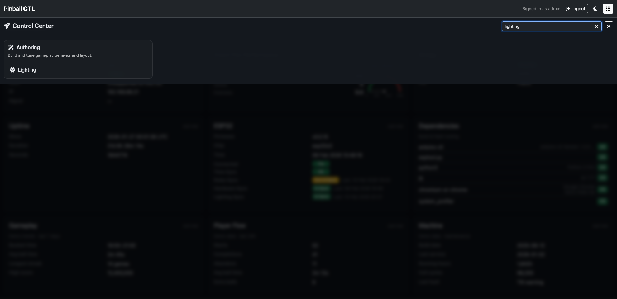Control Centre search box