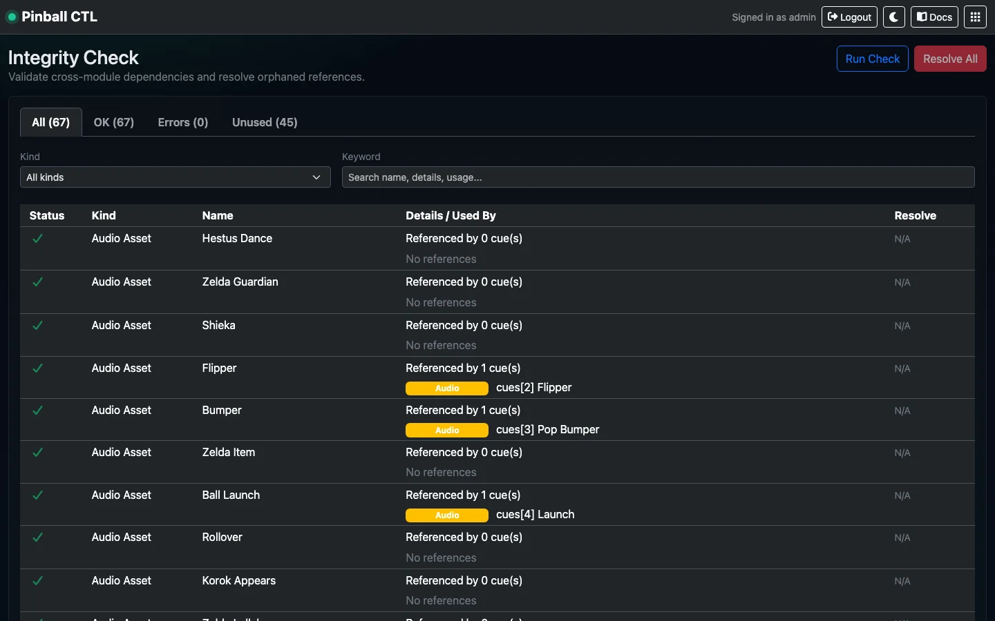 Integrity Check module