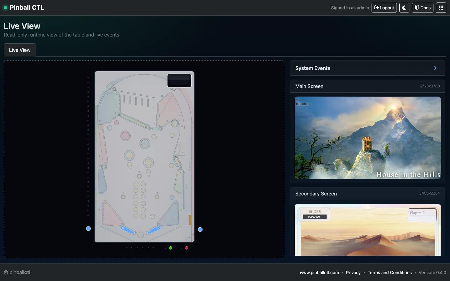 Live Preview module showing runtime table and display cards